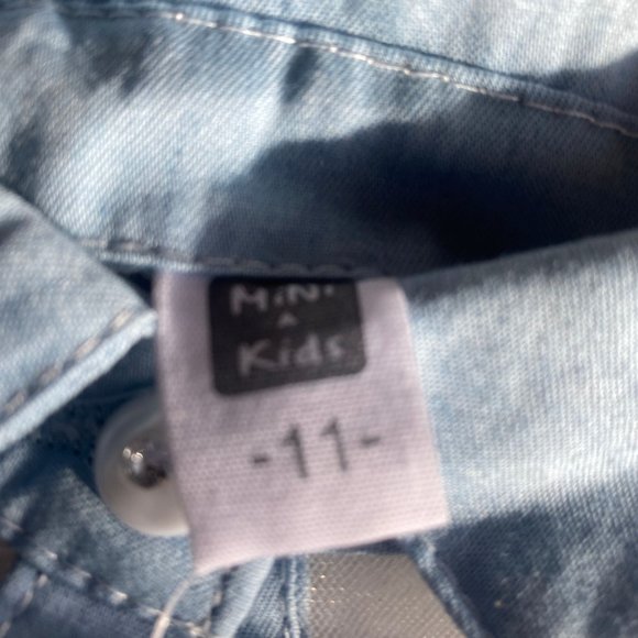 Girl's NWT Denim and Tulle with flowers and sheer mesh at top dress sz 4t - Picture 6 of 10